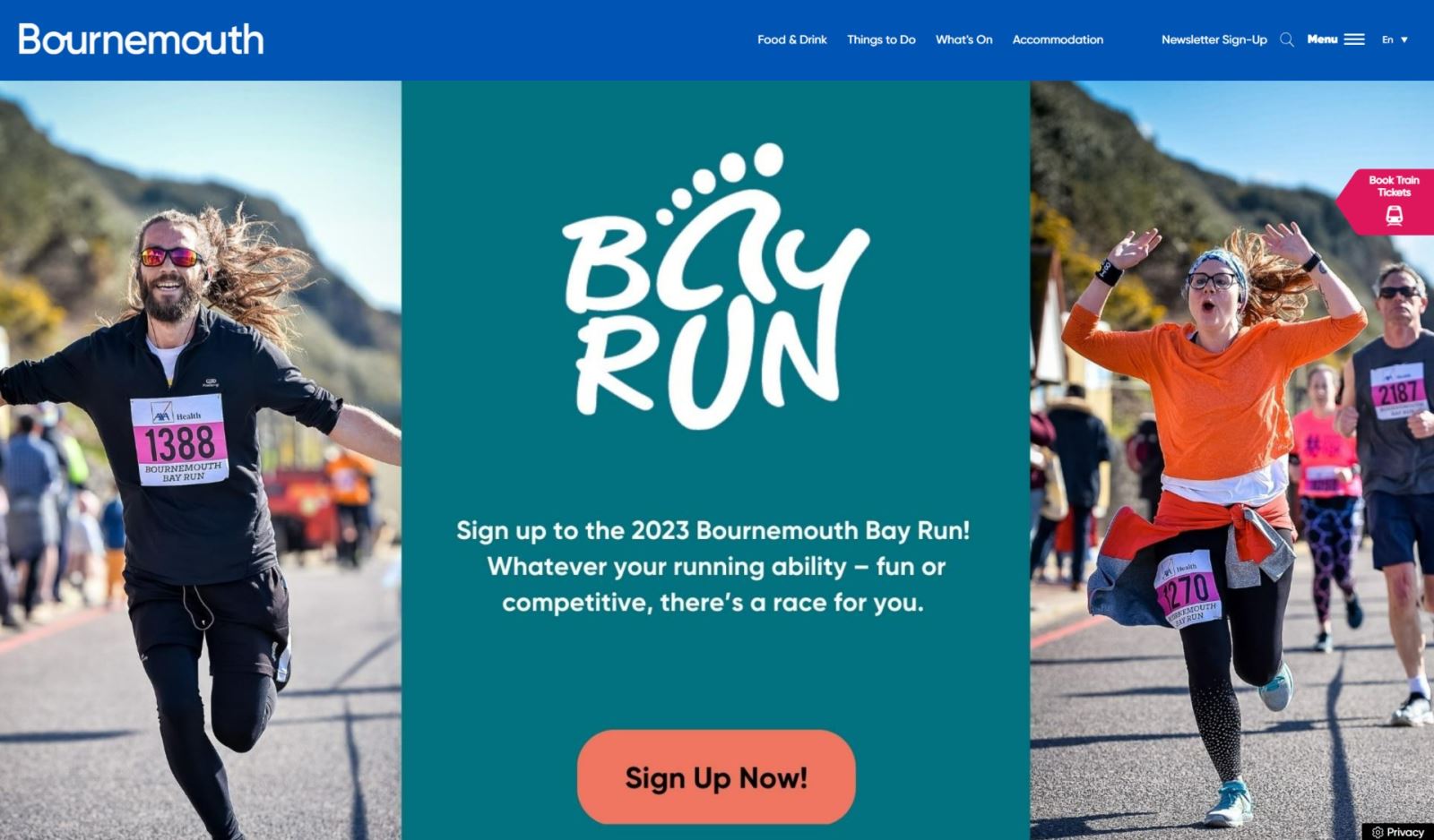 Example of Bay run advert on the bournemouth website 